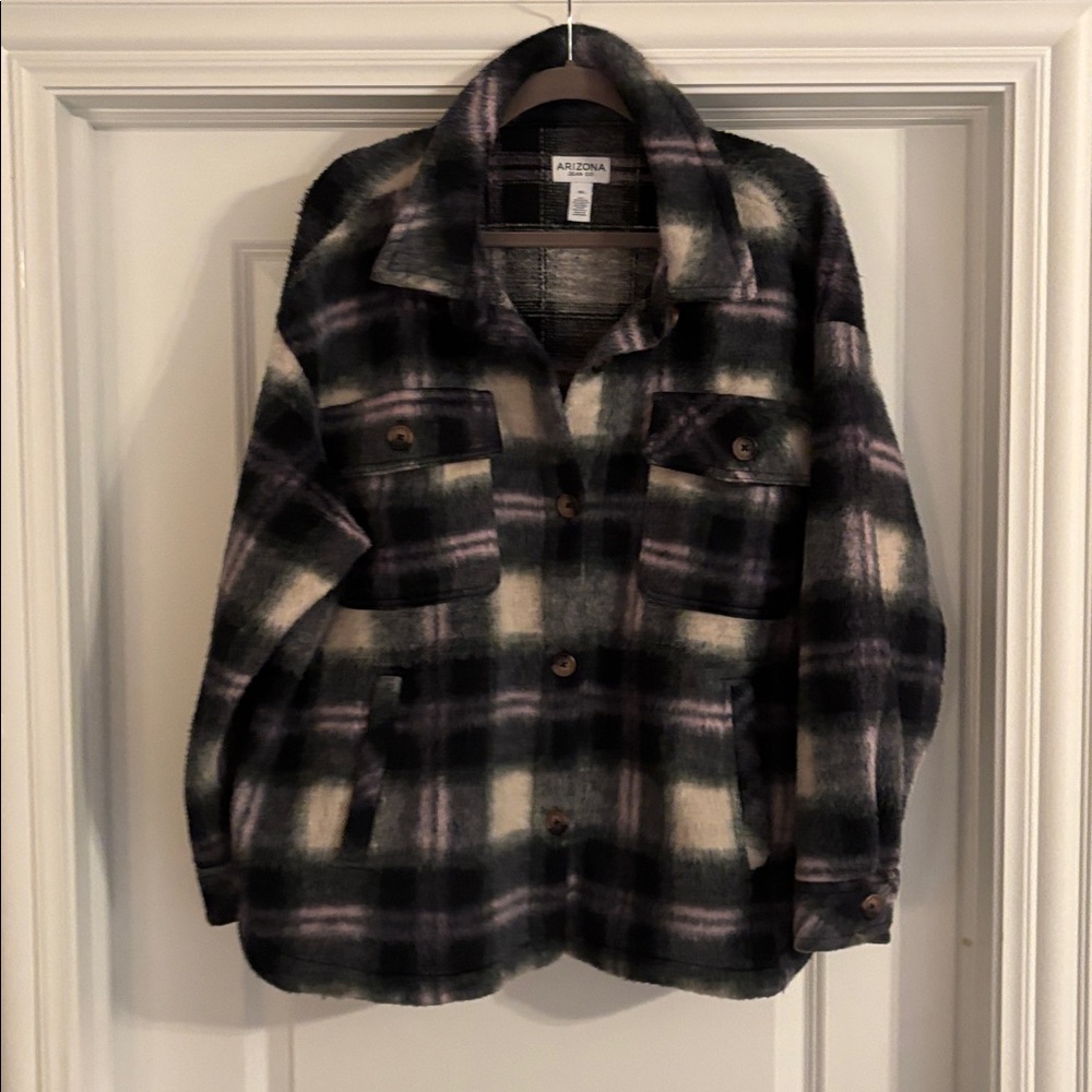 Plaid Button-Up Jacket